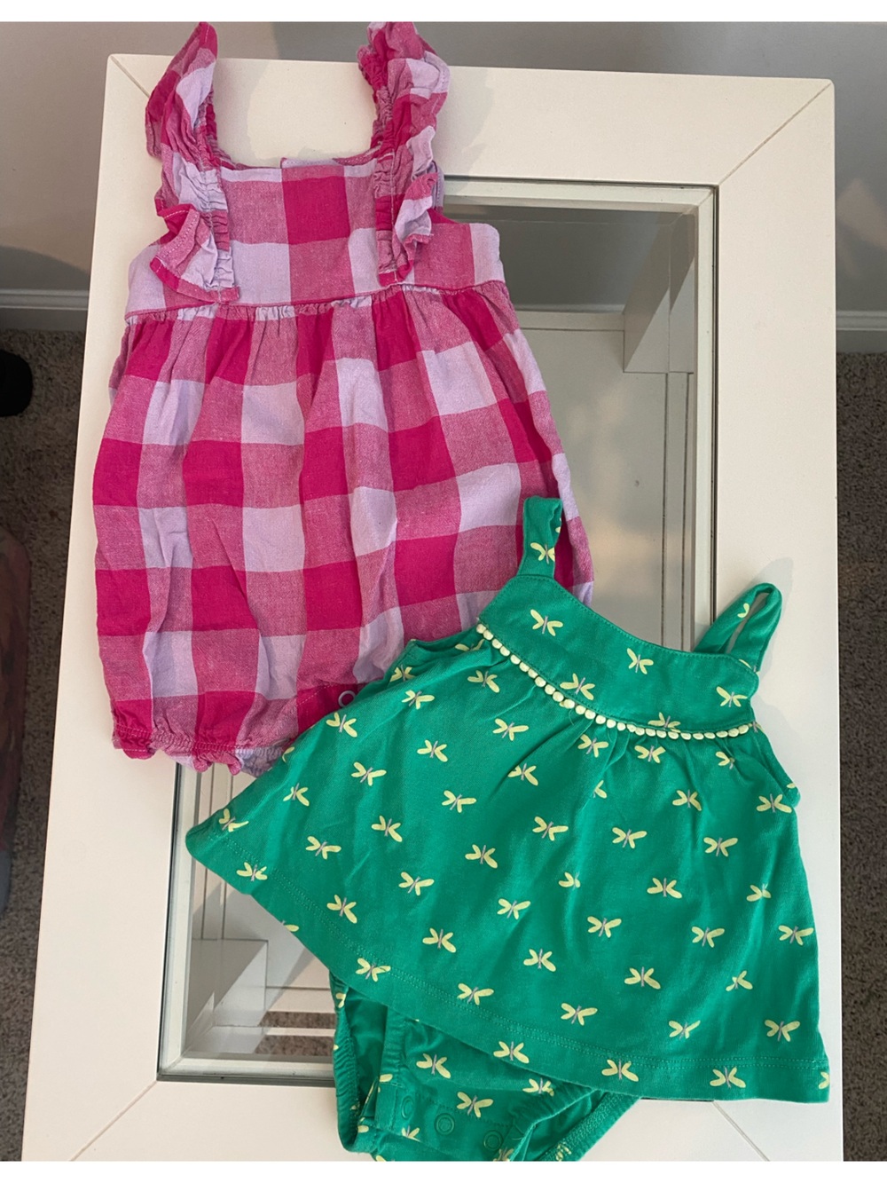 Carters girls set of two onesies 3M